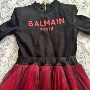 Balmain Kids Black and red dress